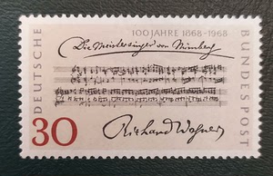 歌剧《纽伦堡的名歌手》，德国邮票，1968年发行，1全，邮票