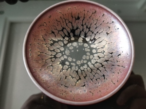 宁致精品桃花斑斗笠建盏 口径9.5cm72高2.5cm,全手工