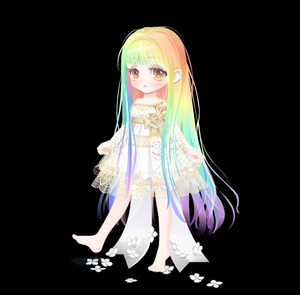 奥比岛交易所单品玛丽苏七彩长发