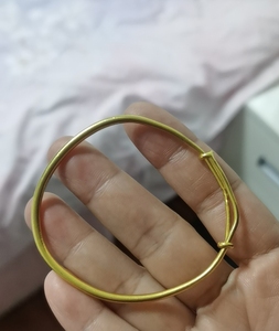周生生 足金元棍套箍素圈黄金手镯女款 三金婚嫁传承金手镯