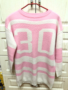 韩国东大门冬款时尚可爱粉色保暖毛衣，长款内搭连衣裙中女士毛衣