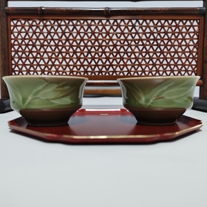 龙泉青瓷  黄汉弟 竹节梅子青主人杯