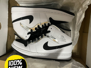 aj1 mid 黑白银,小伦纳德,41码.货号554724