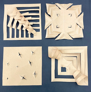 三维作业 立体构成 折纸作业 不切多折 一切多折 多切多折