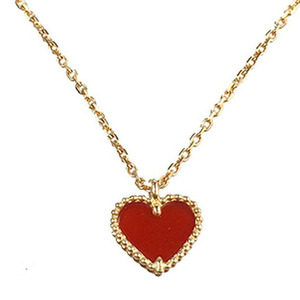 9新]梵克雅宝vca红色心形小号女士优雅锁骨项链