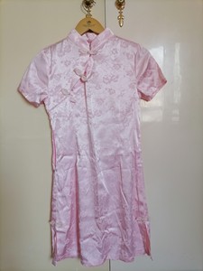 s码旗袍粉色 紫色 森系花朵刺绣开衫v领女式毛衣 服装版型：