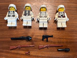 lego乐高二战第三方人仔 乐宜乐印刷正品 四个冬季德军人仔