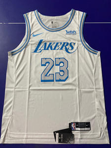 m码 湖人23号詹姆斯au刺绣球员版球衣 篮球服