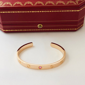 cartier/卡地亚 love系列 玫瑰金粉宝开口手镯