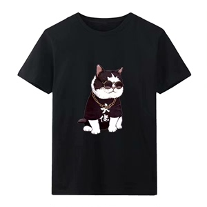 全新新款猫大佬夏季男装短袖t恤