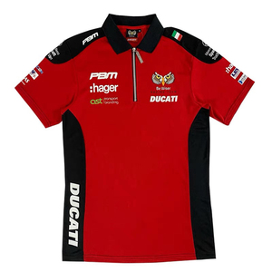 2022新款杜卡迪红色赛车服polo翻领衣拉链款