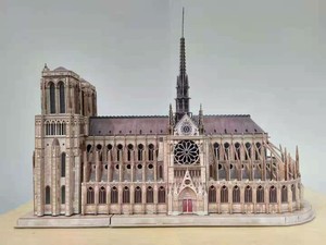 立方立体3D拼图纸质    最难的一款 巴黎圣母院  ！