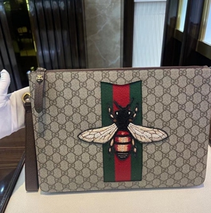 gucci/古驰 刺绣红绿条纹,双glogo帆布小蜜蜂手拿包