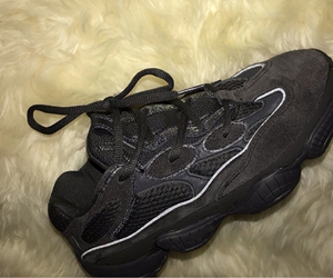 正品adidas球鞋 yeezy500黑武士纯黑骨白反光夜光
