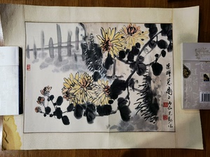 苏州老画家萧绍周花鸟，尺寸46*38