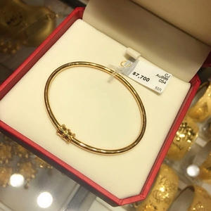 周大福足金黄金足金小蛮腰潘多拉手镯 一口价的款 原价7