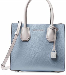 mk/michael kors蓝灰拼色小号风琴包手提斜挎包