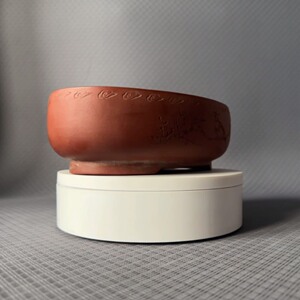 小石刻宜兴花盆