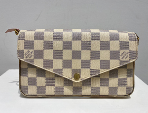 lv 路易威登 经典 白棋盘格三合一 粉内里 链条包 每年涨