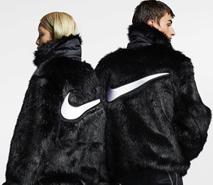 nike x ambush 联名双面穿毛绒皮草外套夹克 邓紫