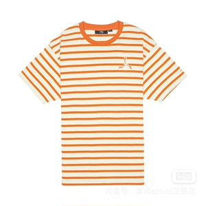 李宁1990条纹短袖男橙色