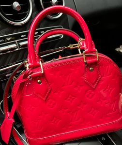 lv漆皮bb贝壳包 手拎包 斜挎包 婚包 大红色 99.99