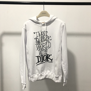 dior x stussy联名限量款连帽卫衣logo刺绣t恤