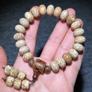 [星月菩提子配玛瑙天眼珠三通]鸡翅木圆珠佛珠手串男士珠串9*13