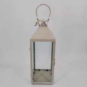 包邮欧式烛台浅灰色蜡烛灯罩铁艺防风风灯马灯落地庭院样板房装饰