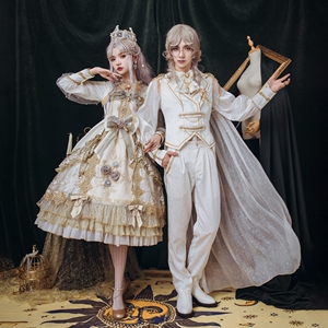 tb7426327329淘宝名侦探大鹅洛丽塔基佬装复古轻lo马甲短裤衬衫