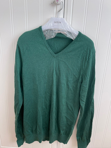 优衣库，男士针织衫，墨绿色，100%纯羊毛，鸡心领，180/