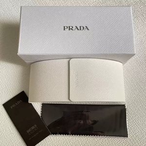 白色普拉达眼镜盒prada眼镜盒原装硬盒防压抗压太阳镜盒墨镜