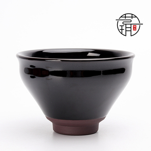 周世义木叶盏160cc双叶主人杯建阳建盏手工曜变天目茶盏品茗杯