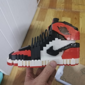 乐高 aj1篮球鞋 黑红脚趾 积木玩具拼接