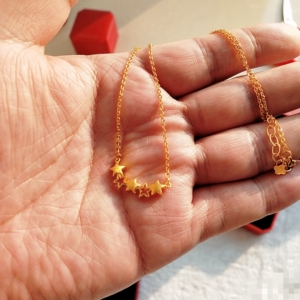 周大福代购克减60-80 星星项链 黄金足金纯金 999