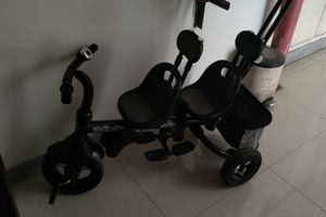 双胞胎二胎双人儿童三轮车折叠俩座脚踏车子男女两宝宝婴儿手推车