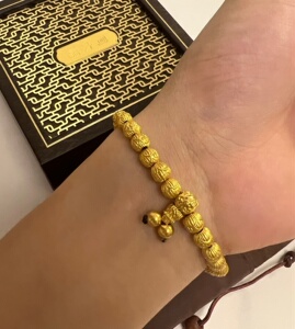周大福莲花菩提黄金手串,周大福传承系列.999纯金,颗颗实心