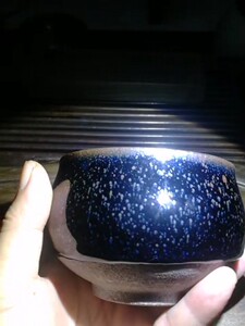 【建盏】龙窑柴烧徐祖鹏仿古粗胎乌金银蓝油滴佛肚大盏经典老气釉