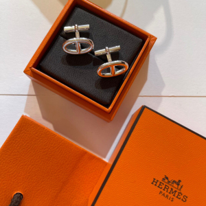 爱马仕 hermes 袖扣 袖钉 猪鼻子 925银