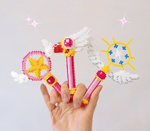 拼豆图纸  百变小樱 魔卡少女樱  魔杖 魔法仙女棒 立体拼