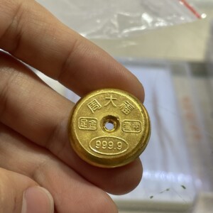 老款周大福9999一两黄金金粒投资金块金条收藏金币