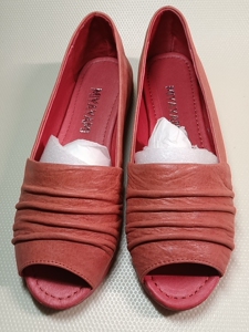 蜜娅莉鱼嘴牛皮褶皱,休闲鞋,女鞋,37码.