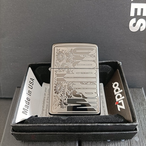 zippo打火机 黑冰花草万宝路之宝煤油防风打火机