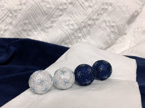 手鞠球 星空雪花 直径约2厘米 可以做成耳饰