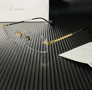 cartier卡地亚无框眼镜 商务平光镜架