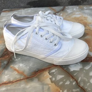 外贸出口日单纯白色超薄杜邦纸皮低帮系带平底女鞋轻便球鞋帆布鞋