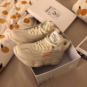 moschino鞋真皮老爹鞋小熊鞋加绒