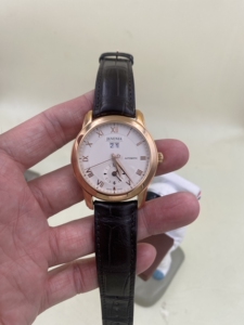 瑞士君皇18k玫瑰金自动机械男表,40mm表径,整表重约10