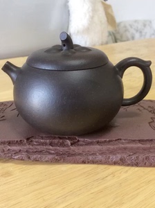 宜兴原矿紫砂壶黑金砂黑金刚茄段郑美香国助工黑朱泥系纯全手工