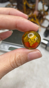 放漏抚顺琥珀非遗传承项目镂空内画单珠纯天然抚顺西露天矿琥珀